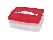 Portable Clear Red Plastic Double Layer 24 Container Eggs Storage Case Box
