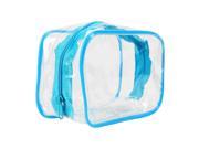 Cosmetic Makeup Toiletry Clear PVC Travel Wash Bag Holder Pouch Organizer Blue