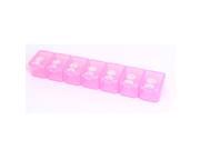 Unique Bargains Plastic 7 Compartment Medicine Pill Storage Box Organizer Container Case Pink