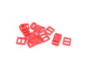 Belt Connecting Plastic Side Quick Release Buckles 10 11mm Webbing Band Red 5pcs