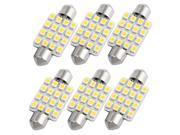 Unique Bargains 6 Pcs 39mm 3528 Warm White 16 SMD LED Festoon Dome Light DE3425 DE3423 Internal