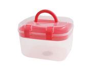 Unique Bargains Household Plastic Multi functional Medicine Chest Pill First Aid Case Red