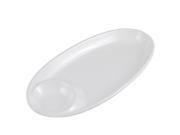 Unique Bargains Household Oval Shaped 2 Compartments Food Fish Dish Plate Container