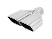 Unique Bargains Bolt on Stainless Steel Dual Square Slanted Exhaust Muffler Burnt Tip for Auto