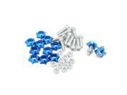 12pcs 25mm Length Star Style Bolts Screws Nuts Blue for Car Truck License Plate