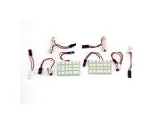 2 Sets Ice Blue 5050 SMD 24 LED Car Interior Dome Light Panel w T10 BA9S Adapter