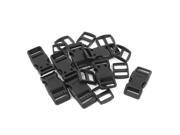 Unique Bargains 16 in 1 Black Plastic 16mm Wdith Backpack Rucksack Quick Release Buckle w Hooks
