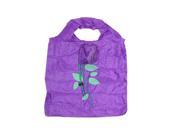 Supermarket Shopping Nylon Purple Rose Tote Handbag