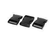3Pcs 2 Wide Webbing Strap Plastic Curved Clasp Side Release Buckle Black