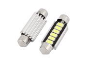 Unique Bargains 2 x 41mm 6 SMD 5630 LED White Car Canbus Festoon Dome Light 12844 DE440 Internal