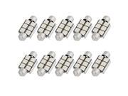 Unique Bargains 10 x 36mm 1.5 5050 SMD 6 LED Canbus Light Interior Festoon Dome Green Internal