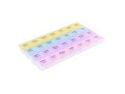 Unique Bargains Plastic 4 Rows 28 Slots 7 Days Weekly Capsules Pill Tablet Storage Case Box