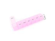 Unique Bargains Plastic 7 Compartments Weekly Tablet Pill Box Holder Storage Case Clear Pink