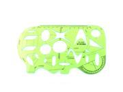 Students Math Drawing Learning Plastic Template Ruler Protractor Clear Green