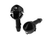 Car Windshield Glass Cleaning Water Spray Injector Washer Nozzle Black 2PCS