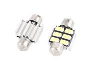 Unique Bargains 2Pcs 31mm Festoon 6 5630 White Error Free Car Dome Light Lamp 3021 3175 Internal