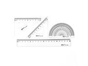 Plastic Centimeter Scale Printed Measure Ruler Geometric Tools Set 4 in 1