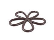 Silicone Plum Blossom Design Heat Resistant Cup Mat Cushion Chocolate Color