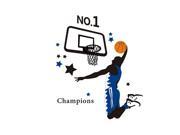 Bedroom Decor Basketball Player Silhouette Pattern Mural Wall Decal Sticker