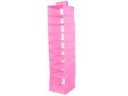 Foldable 9 Compartments Clothes Underwear Organizer Storage Box Pink