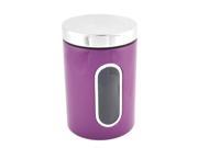 Cylinder Shape Stainless Steel Airtight 2 Liter Food Storage Box Canister Purple