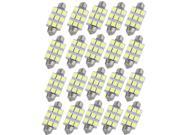 Unique Bargains 20Pcs 41mm 9 LED 5050 SMD White Festoon Dome Car Map Light Bulb 578 578 Internal