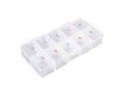Unique Bargains Clear Plastic 10 Compartments Pill Storage Box Container Organizer