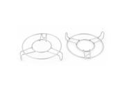 Kitchen Metal Round Food Cooking Steaming Rack Stand 4 Dia Silver Tone 2pcs