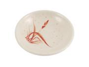 Grass Printed Round Shaped Soy Sauce Dish Plate 10cm Dia