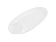 Unique Bargains Dinnerware 2 Compartments Oval Shaped Dessert Pastry Dish Plate
