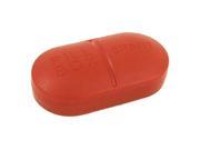 Plastic Orange Red Shell 6 Components Inside Pills Holder Case Box