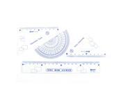 Plastic Metric Straight Ruler Protractor Combination Measuring Tool Set 4 in 1