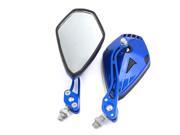 Unique Bargains Blue Adjustable Angle Motorcycle Side Rearview Mirrors 10mm Thread Dia 2pcs