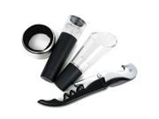 White Red Wine Bottle Opener Pourer Decanter Stopper Drop Ring Kit Set 4 in 1