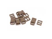 Coffee Color Plastic Packbag Safety Side Quick Release Buckle Webbing Strap 5pcs