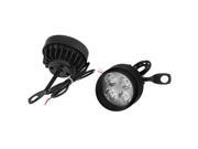 Unique Bargains 2 Pcs Universal Black Metal 4 White LED Spot Light Decoration for Motorcycle