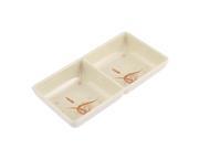 Restaurant Grass Pattern 2 Compartment Sushi Soy Sauce Wasabi Dipping Dish Plate