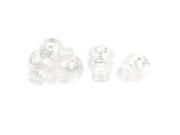 Unique Bargains Clear Plastic Round Toggle Spring Loaded Rope Cord Locks Fastener 5pcs