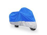 L 180T Outdoor Anti UV Motorbike Motorcycle Cover UV Protector Blue Silver