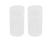 Plastic White Medicine Bottle Pill Box Chemical Reagent Container 2pcs