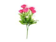 Wedding Party Decor Rose Buds 6 Heads Artificial Flower Bouquet Nosegay Red
