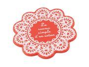 Orange Red Floral Shaped Silicone Cup Bottle Mug Glass Coaster Mat Pad
