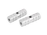 9mm Thread Aluminum Textured Bicycle Bike Cylinder Axle Pedal Foot Pegs 2 Pcs