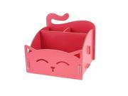 Unique Bargains Cosmetic Makeup Stationery Wooden Box Holder Storage Organizer Watermelon Red