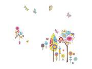 Unique Bargains Flower Butterfly Tree Pattern Removable Wall Sticker Wallpaper Ornament