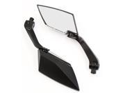 Black Universal Motorcycle Scooter Cruiser Dirt Bike Rear View Mirrors 10mm 8mm