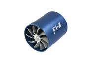 Unique Bargains Universal Air Intake Turbo Double Fan Fuel Gas Saver Blue F1 Z