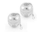 2 Pcs Home Office Stainless Steel Ball Filter Tea Infuser