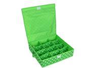 Household Dots Pattern 12 Compartments Storage Bag Packing Case Green
