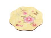 Wooden Flower Butterfly Pattern Heat Resistant Anti slip Table Cup Mat Placemat